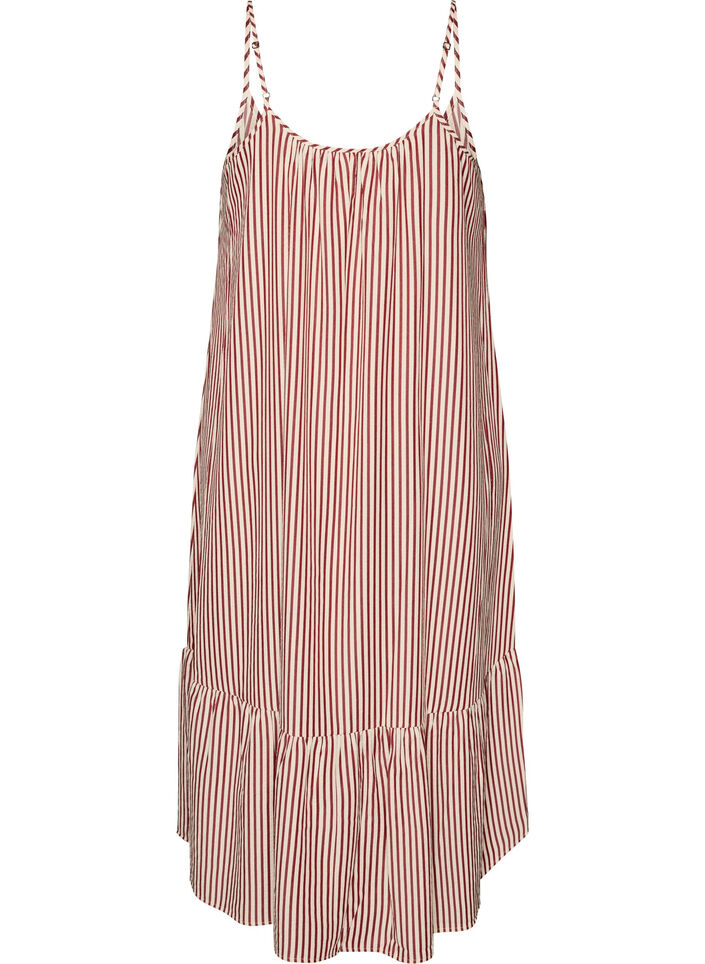 Robe d'&eacute;t&eacute; &agrave; rayures et &agrave; forme en A, Bordeaux, Packshot image number 1