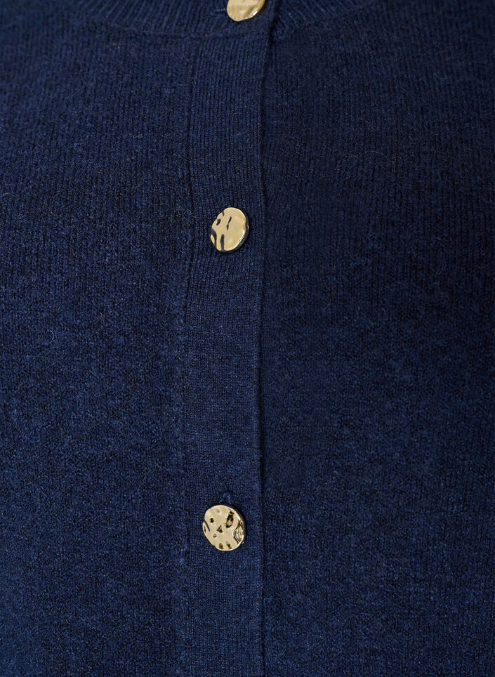 Vest in zacht breisel met goudkleurige knopen, Blauw, Packshot image number 2