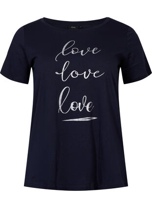 T-shirt en coton à manches courtes avec imprimé, Night Sky Love Love, Packshot image number 0
