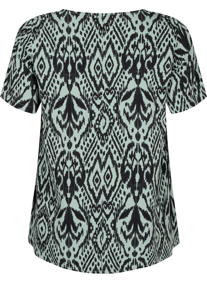 FLASH - Blouse met korte mouwen en print, Green Bay Ehnic, Packshot image number 1