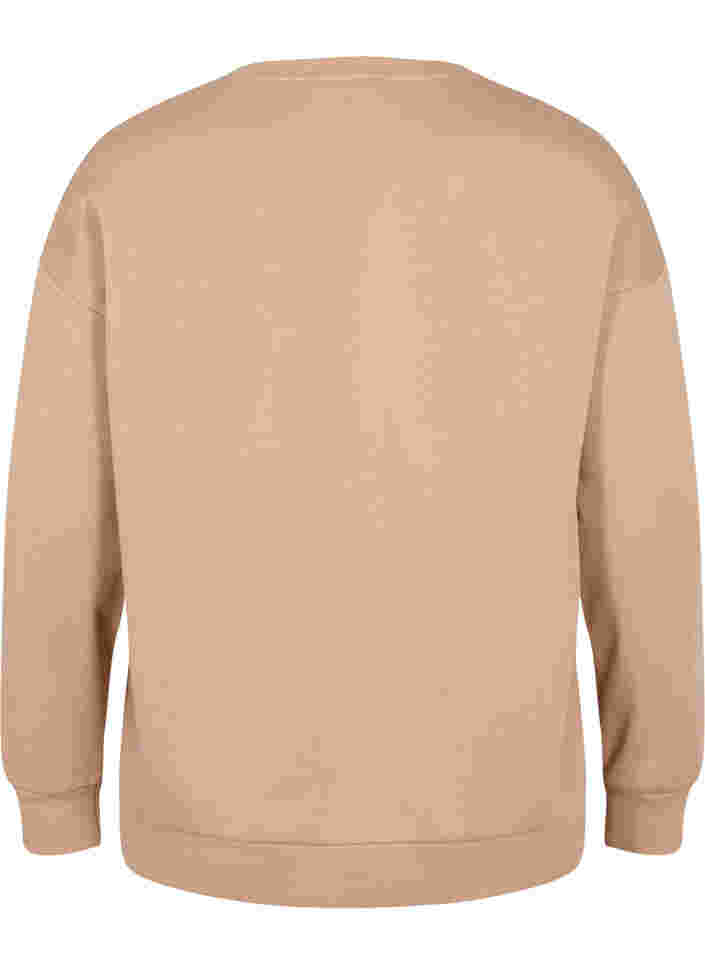Sweat-shirt à imprimé sportif, Tannin, Packshot image number 1