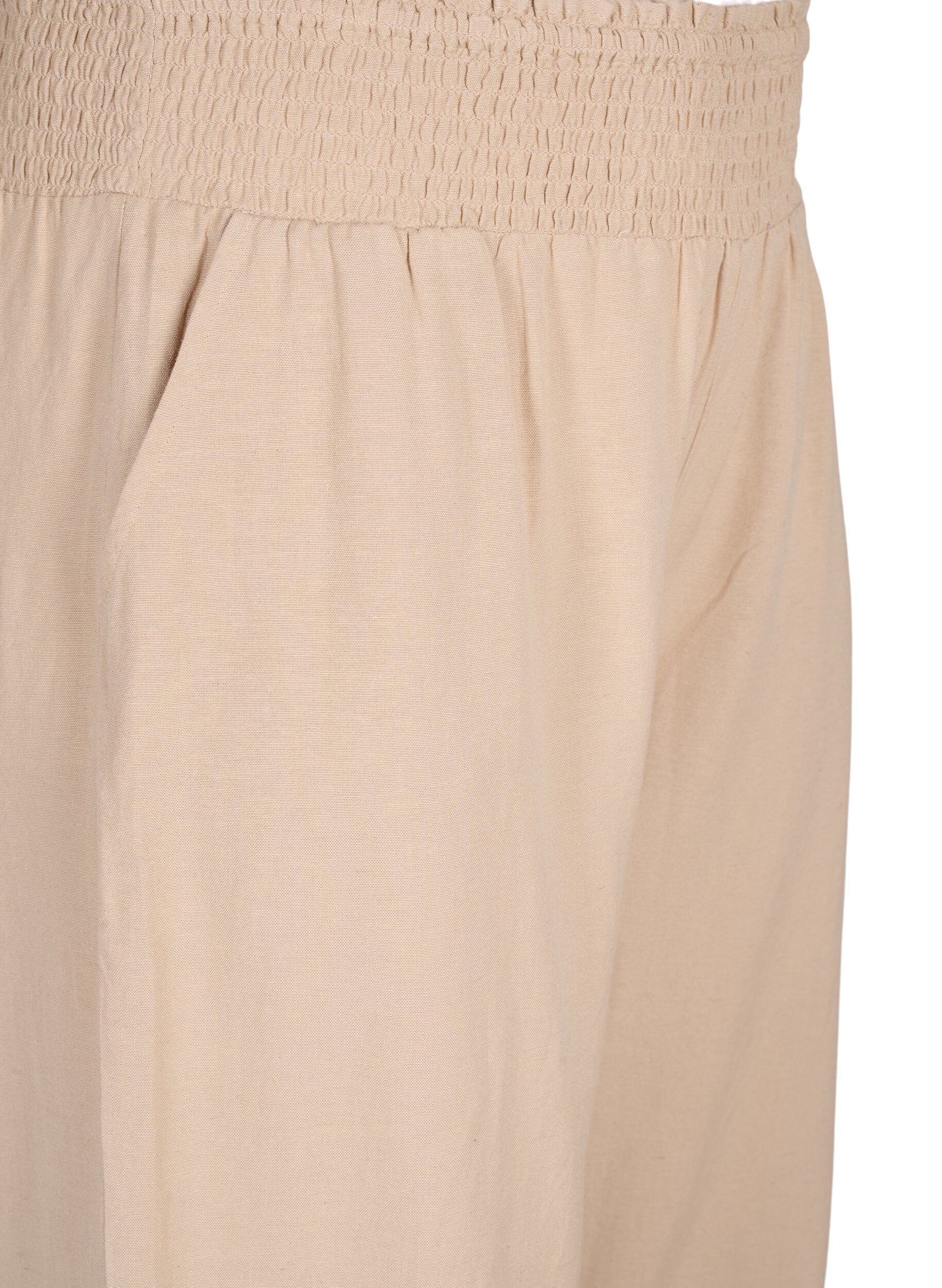 ZizziSmock broek met linnen, Beige, Packshot image number 2