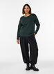 Basic T-shirt met lange mouwen en ronde hals, Groen, Model image number 1