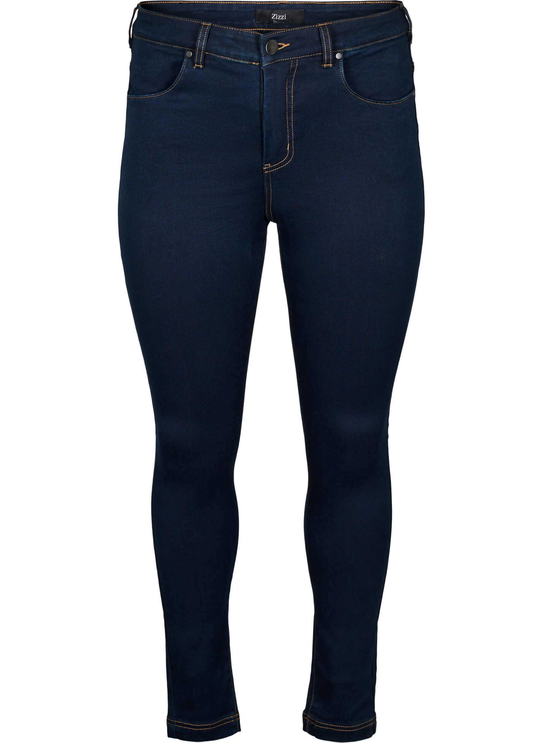 ZizziSuper slim Amy jeans met hoge taille, Unwashed, Packshot image number 0