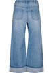 Wijde jeans met omgeslagen pijpen, Blauw, Packshot image number 1