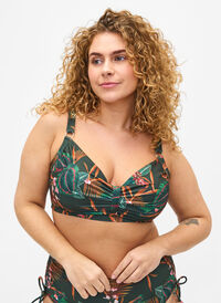 Soutien-gorge de bikini imprimé à armatures, Boheme Palm AOP, Model