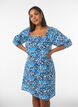 Strandjurk in viscose met print, Blauw, Model image number 0