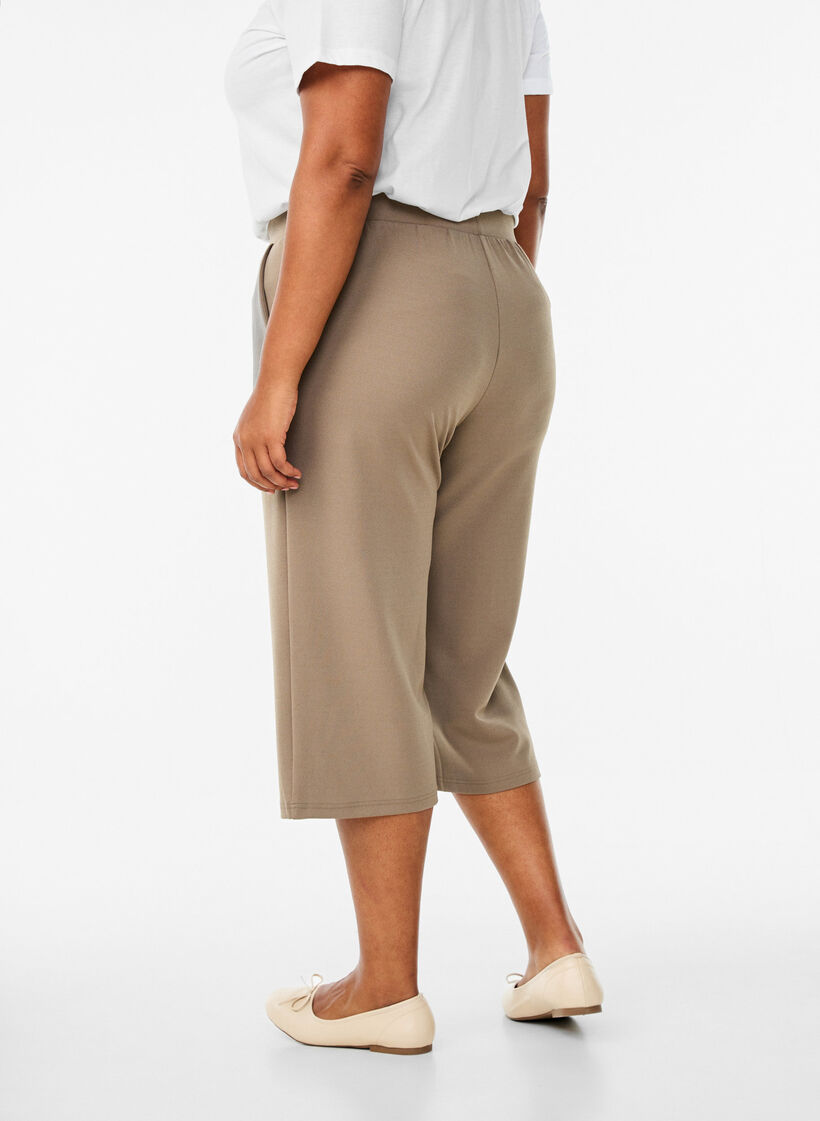 FLASH - Culotte taille haute à coupe ample, Marron, Model image number 1