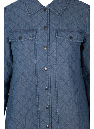 Veste à motifs avec boutons et poches, Blue denim, Packshot image number 2