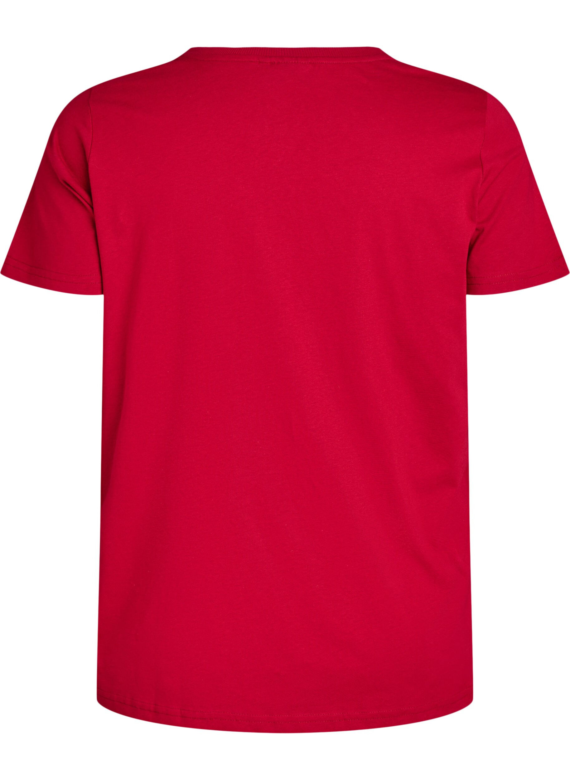 ZizziKerst T-shirt van biologisch katoen, Rood, Packshot image number 1