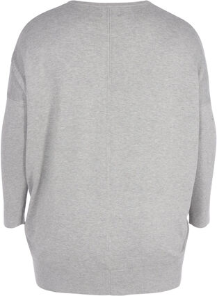 Pull en tricot avec bords côtelés, Light Grey Melange, Packshot image number 1