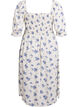 Robe midi en viscose &agrave; fleurs avec smock, Blanc, Packshot image number 1
