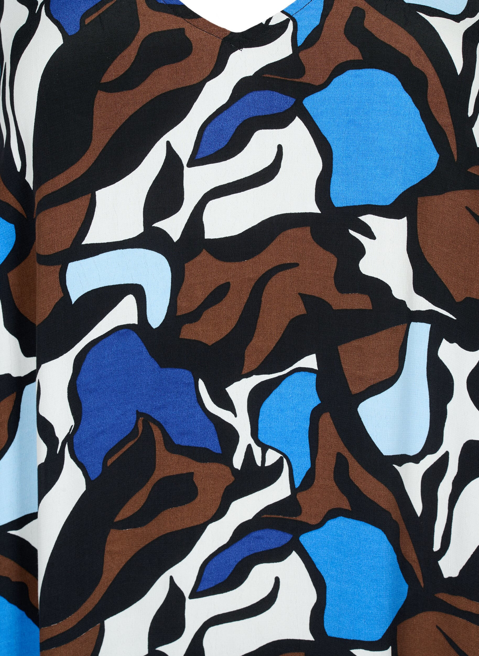 ZizziJurken van viscose met print en 3/4 mouw, Zafia AOP, Packshot image number 2