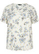 Blouse met print en lurex, White Flower/Gold, Packshot image number 0