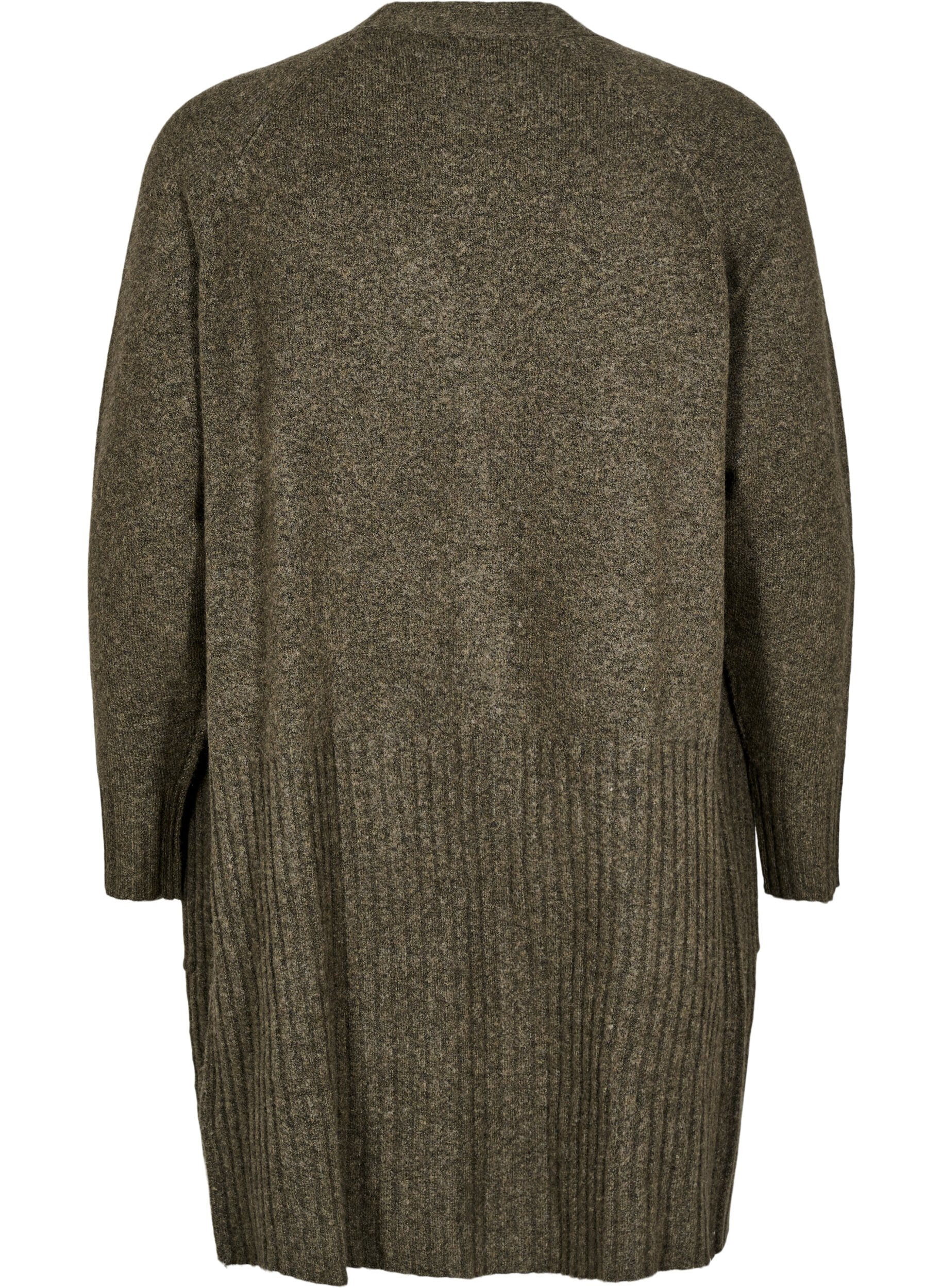 Zizzi Cardigan long avec des poches, Sea Turtle Mel., Packshot image number 1