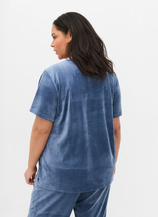 T-shirt en velours à manches courtes, Vintage Indigo, Model image number 1