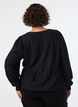 Blouse en jersey textur&eacute; &agrave; la silhouette ballon, Noir, Model image number 2