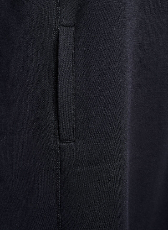 FLASH - Robe sweat-shirt courte &agrave; col montant et poches, Noir, Packshot image number 3