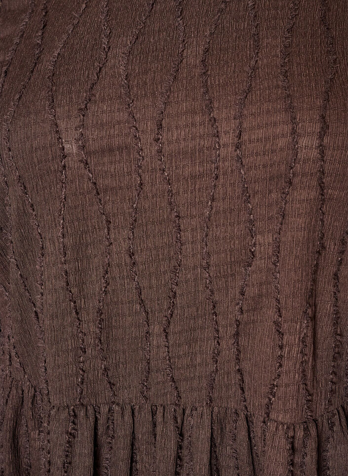Robe courte en jersey &agrave; texture ondul&eacute;e, Marron, Packshot image number 2