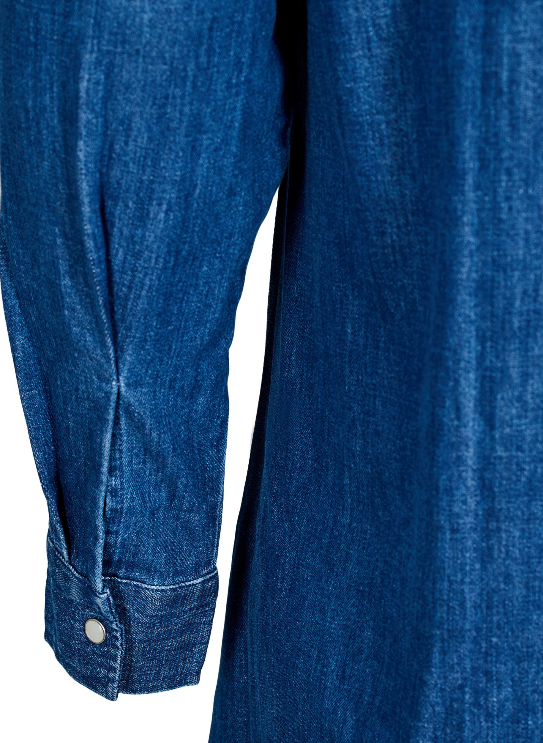 ZizziDenim jurk met knopen, Blauw, Packshot image number 3