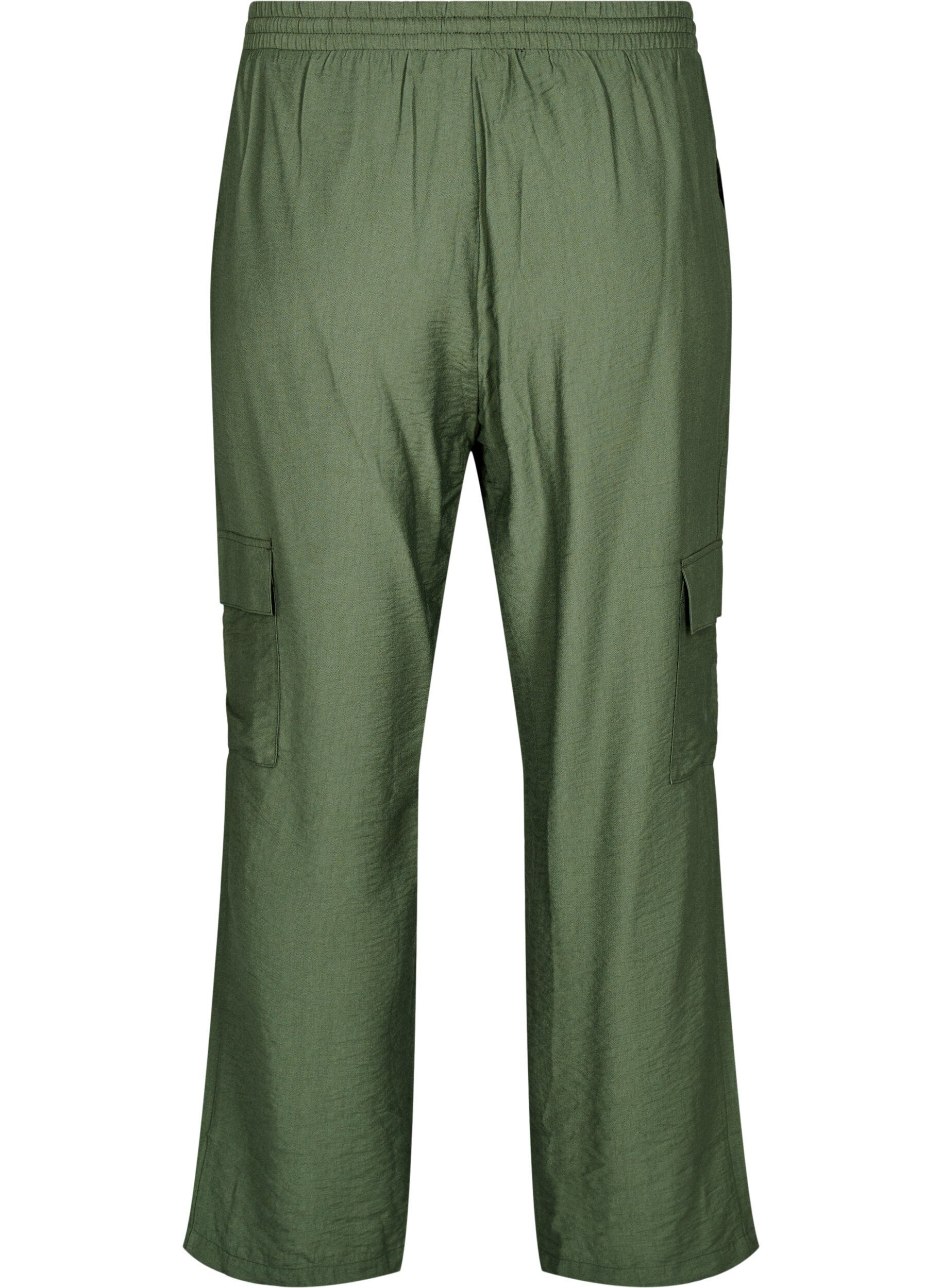 Zizzi Pantalon cargo taille haute, Vert, Packshot image number 1