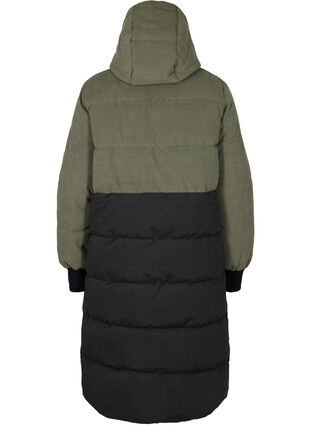Manteau d'hiver long avec bloc de couleurs, Grape Leaf W/Blk, Packshot image number 1