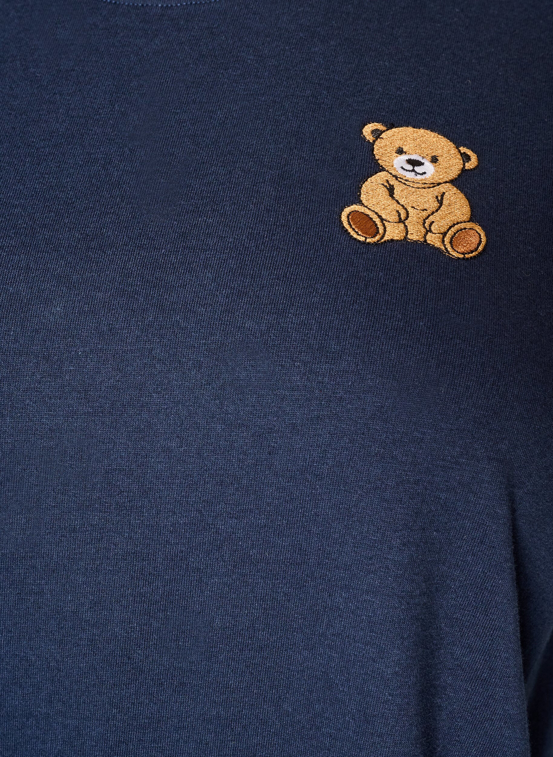 ZizziT-shirt van biologisch katoen met teddybeermotief, Blauw, Packshot image number 2