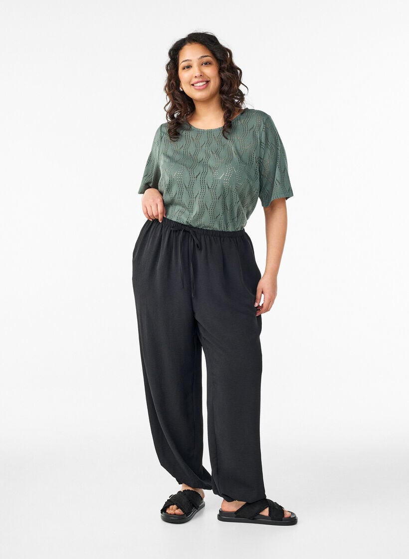 Jersey T-shirt met oogjespatroon, Groen, Model image number 1