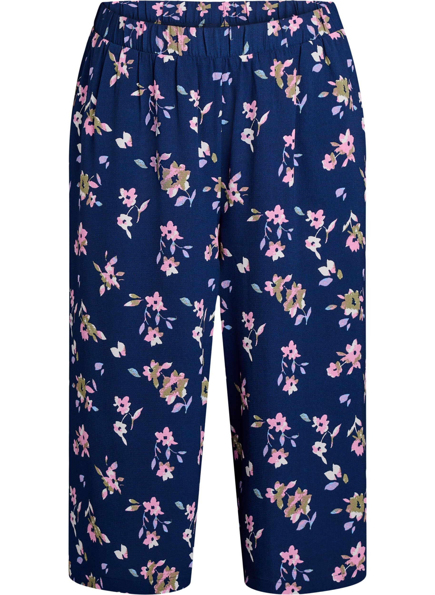 ZizziCulotte broek met print, Blauw, Packshot image number 0