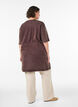 Robe T-shirt ample avec effet d&eacute;lav&eacute;, Marron, Model image number 2