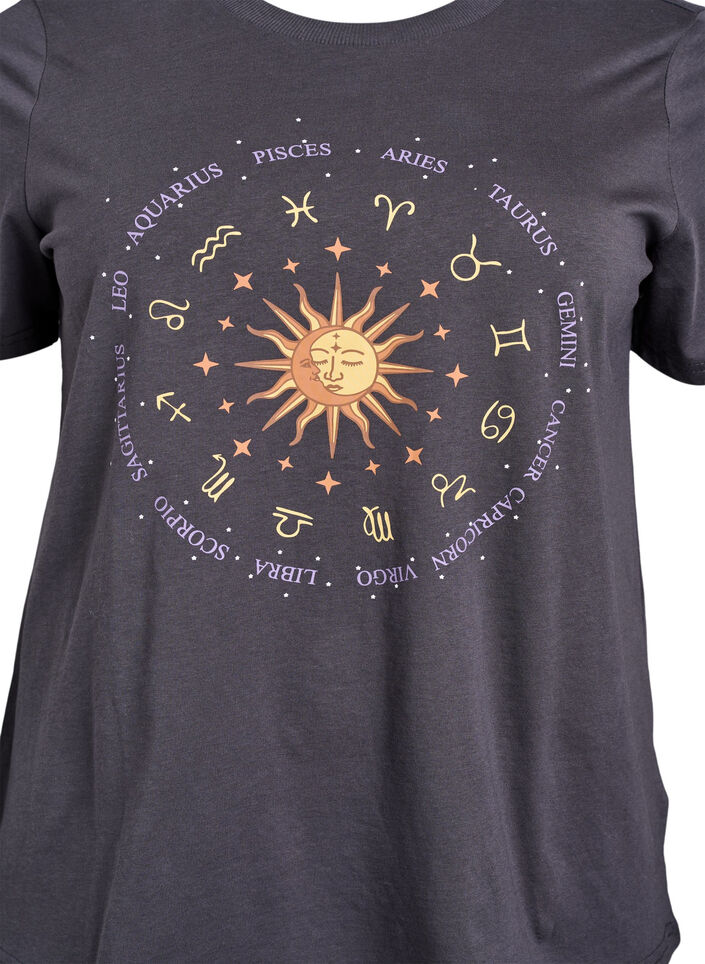 T-shirt en coton avec imprimé sur le devant, Gris anthracite, Packshot image number 2