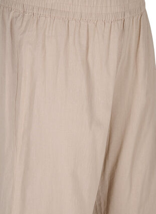 Pantalon 7/8 en coton et lin mélangés, Simply Taupe, Packshot image number 2