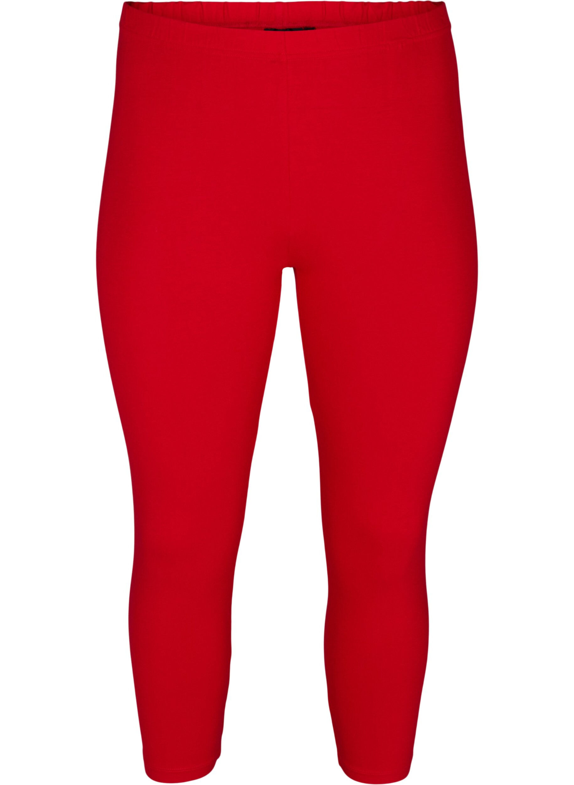 ZizziBasic 3/4 legging, Tango Red, Packshot image number 0
