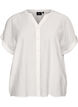 Blouse textur&eacute;e en viscose avec boutons, Vanille, Packshot image number 0