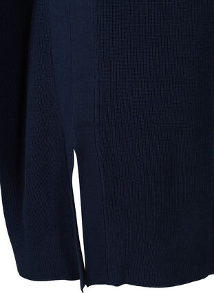 Gilet long en tricot avec fente, Navy Blazer, Packshot image number 3