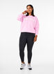 Sweatshirt met badstof tekst, Roze, Model image number 1