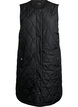 Lange gewatteerde gilet met drukknoopsluiting, Zwart, Packshot image number 0
