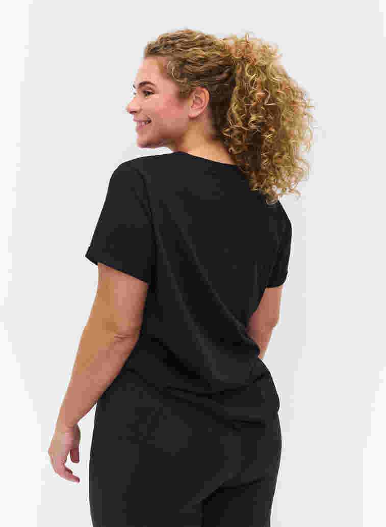 Trainingsshirt met print, Black Diva Pink, Model image number 1