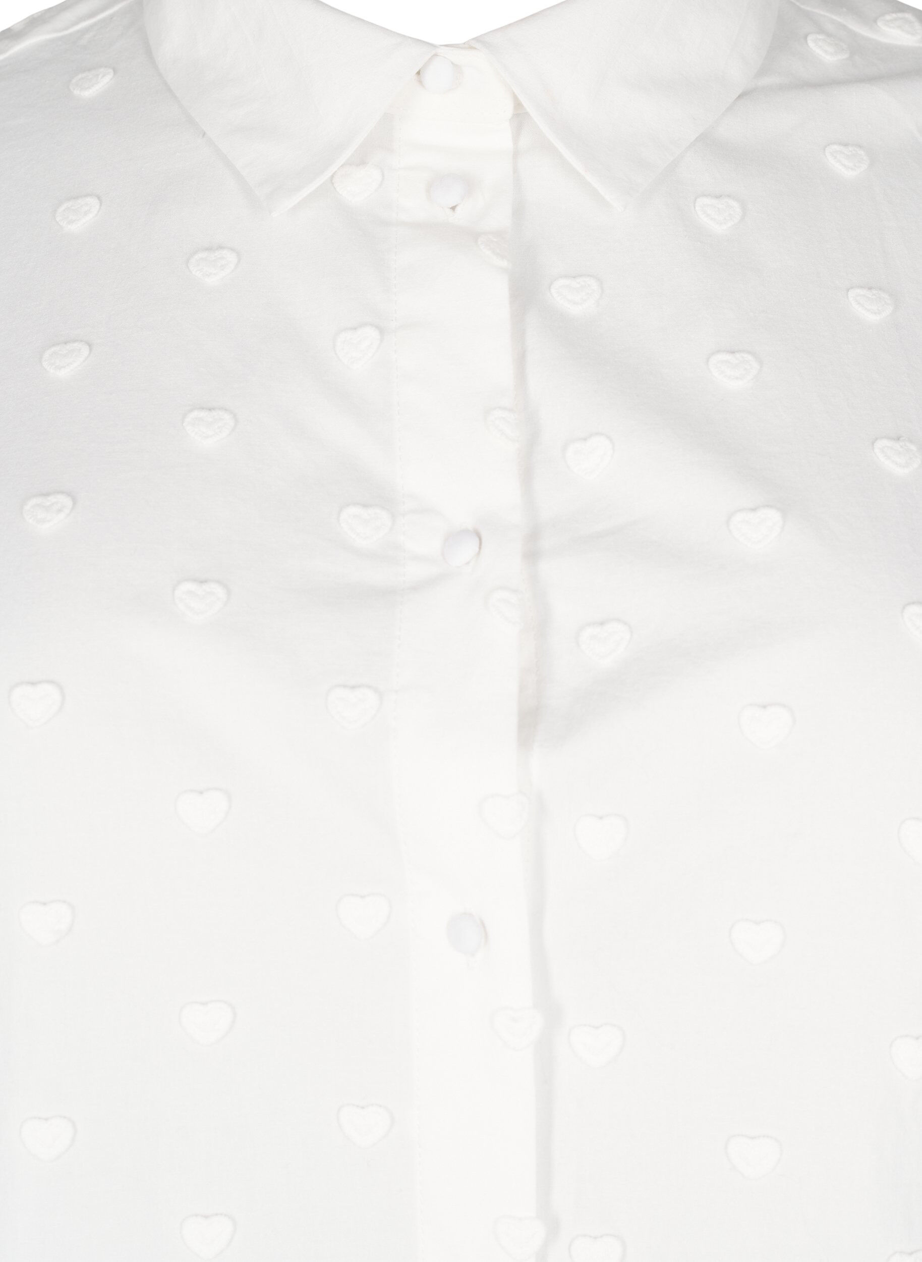 Zizzi Chemise avec c&oelig;urs cousus, Blanc, Packshot image number 2