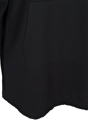 Pull de sport de couleur unie avec capuche et cordon de serrage réglable, Black, Packshot image number 3