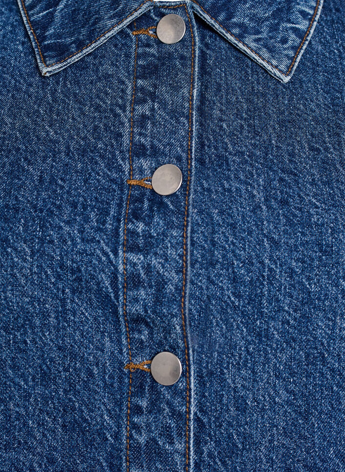Veste en jean &agrave; manches courtes avec fermeture &agrave; boutons, Bleu, Packshot image number 2