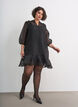 Robe courte en organza avec ourlet &agrave; volants, Noir, Model image number 1