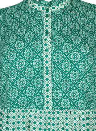 A-vorm jurk met patronen en uitsnijdingen, Green AOP, Packshot image number 2