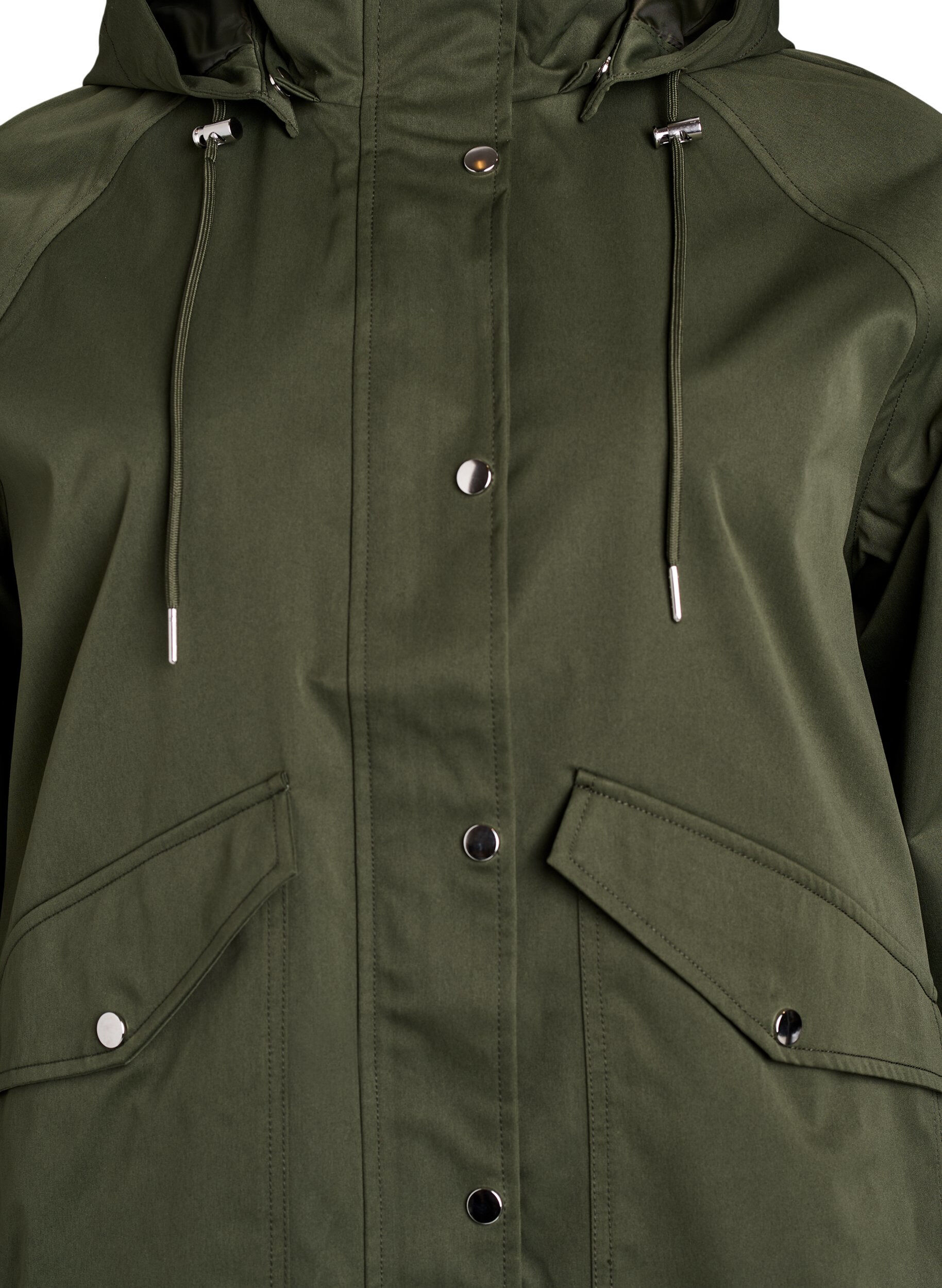 ZizziVeste courte de printemps avec capuche amovible, Vert fonc&eacute;, Packshot image number 2