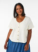 Katoenen blouse met structuur en knoopsluiting, Vanille, Model image number 0