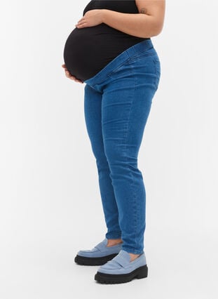 Zwangerschapsjegging met achterzakken, Blue denim, Model image number 2