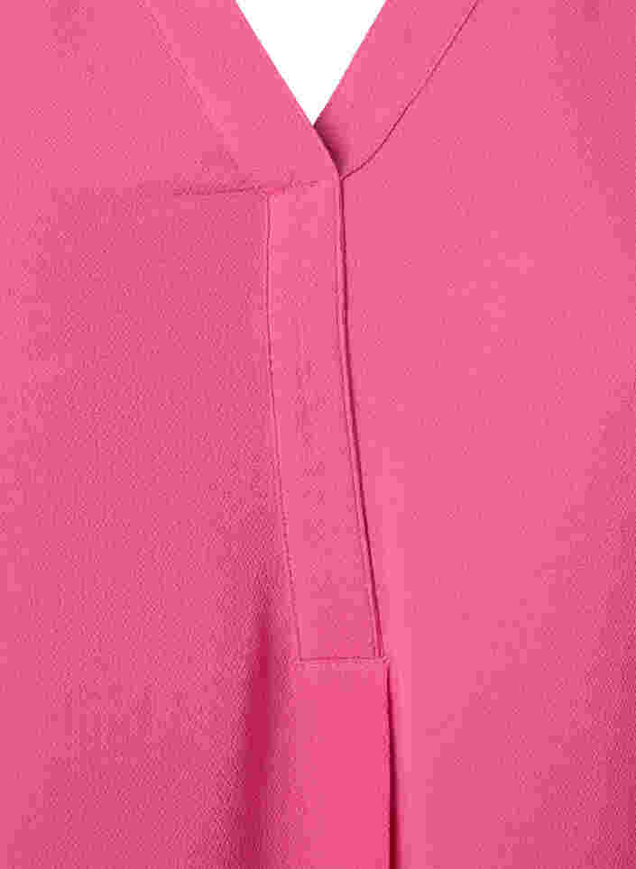 Haut de couleur unie avec col en V, Shocking Pink, Packshot image number 2