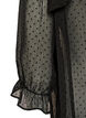 Robe midi en tissu l&eacute;ger et vaporeux &agrave; pois, avec des volants, Noir, Packshot image number 3