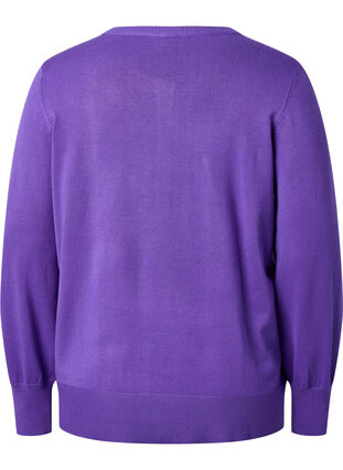 Cardigan côtelé avec fermeture à boutons, Purple Opulence, Packshot image number 1