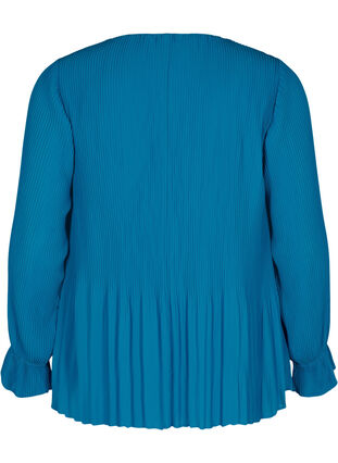 Geplooide blouse met v-hals, Skydiver, Packshot image number 1